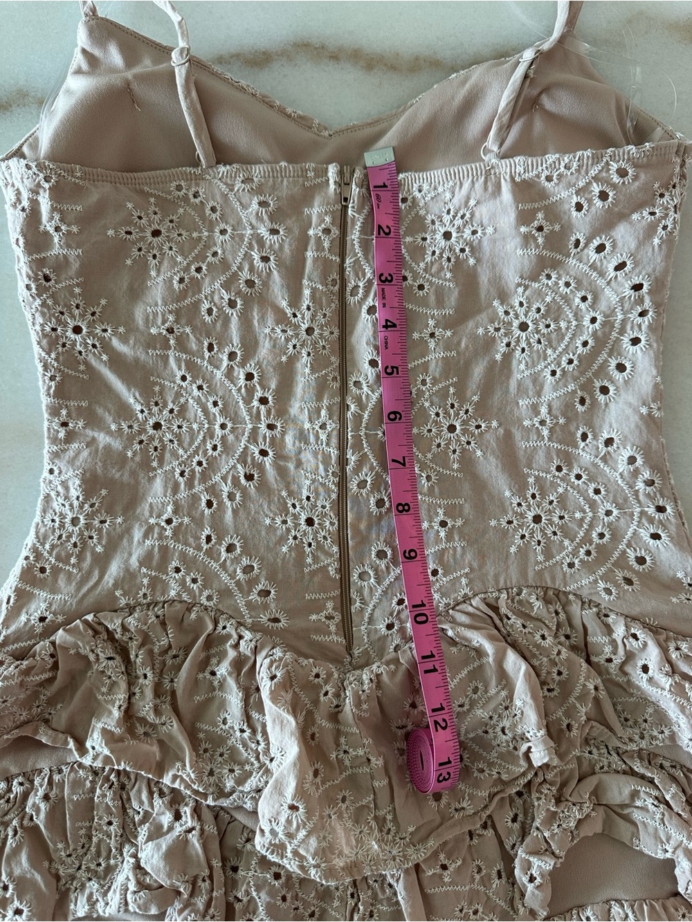 Karla Rae Eyelet Lace Ruffle Mini Dress Size M - Picture 7 of 9